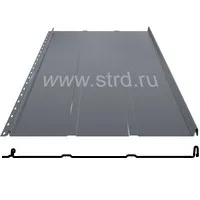 Фальцевая панель Grand Line Кликфальц Line 542/510мм Drap ТР 0.45мм RAL 7024 (серый)