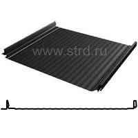 Фальцевая панель Grand Line Кликфальц Dоublе Pro Gofr 510/468мм Drap ТР 0.45мм RAL 9005 (черный)