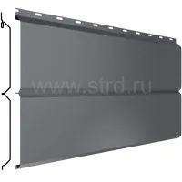 Сайдинг Lбрус 264*240мм 0.4мм Steelmatt Россия в пленке RAL 7024 (серый) Металл Профиль