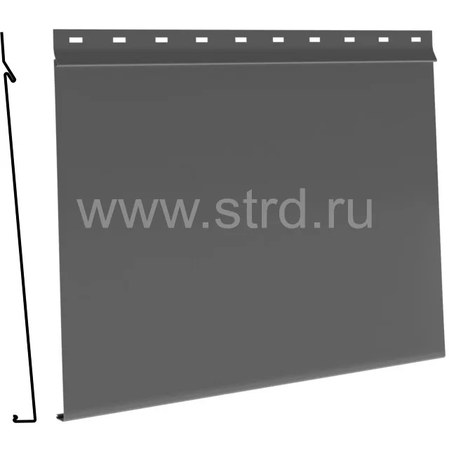 Сайдинг Скандинавская доска узкая 176*154мм 0.5мм PU matt Россия RAL 7024 (серый) Aquasystem