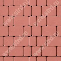Тротуарная плитка Старый город А.6.Фмс.4 Красный верхний прокрас на белом цементе основа - серый цемент набор на м2 t=40мм Stellard