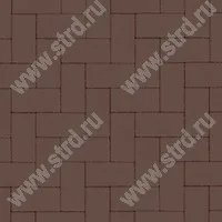 Тротуарная плитка Прямоугольник практик 60 (фаска 1,5мм) Темно-коричневый верхний прокрас на сером цементе основа - серый цемент 200*100*60мм Steingot