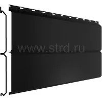 Сайдинг ЭкоБрус New 366*332мм 0.5мм PurPro матовый Россия в пленке RAL 9005 (черный) Grand Line