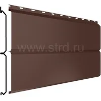 Сайдинг ЭкоБрус New 366*332мм 0.5мм Velur Россия в пленке RAL 8017 (коричневый) Grand Line