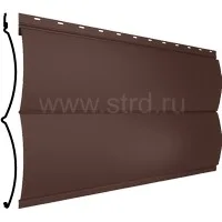 Сайдинг Блок-хаус New 361*334мм 0.45мм Drap ТР Турция в пленке RAL 8017 (коричневый) Grand Line