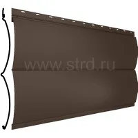 Сайдинг Блок-хаус New 361*334мм 0.5мм Rooftop Бархат Россия в пленке RR 32 (коричневый) Grand Line