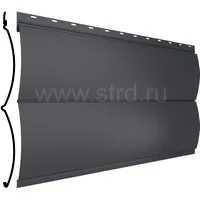 Сайдинг Блок-хаус New 361*334мм 0.5мм Velur Россия в пленке RAL 7016 (серый) Grand Line