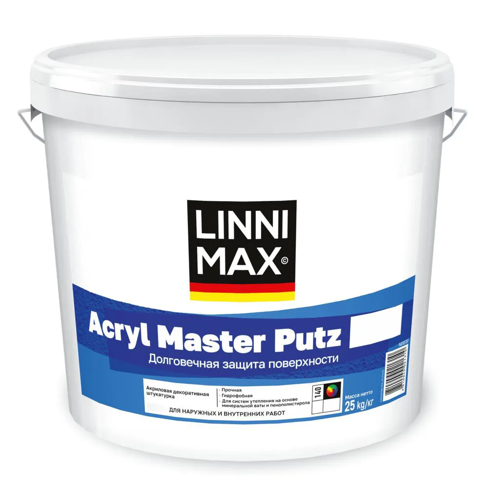 Декоративная штукатурка акриловая Linnimax Acryl Master Putz / Акрил Мастер Путц K15 база 3 прозрачный 25кг