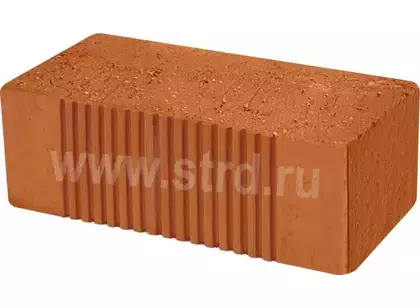 Кирпич строительный полнотелый Красный рифленый 250*120*88мм М150кг/см2 Болохово