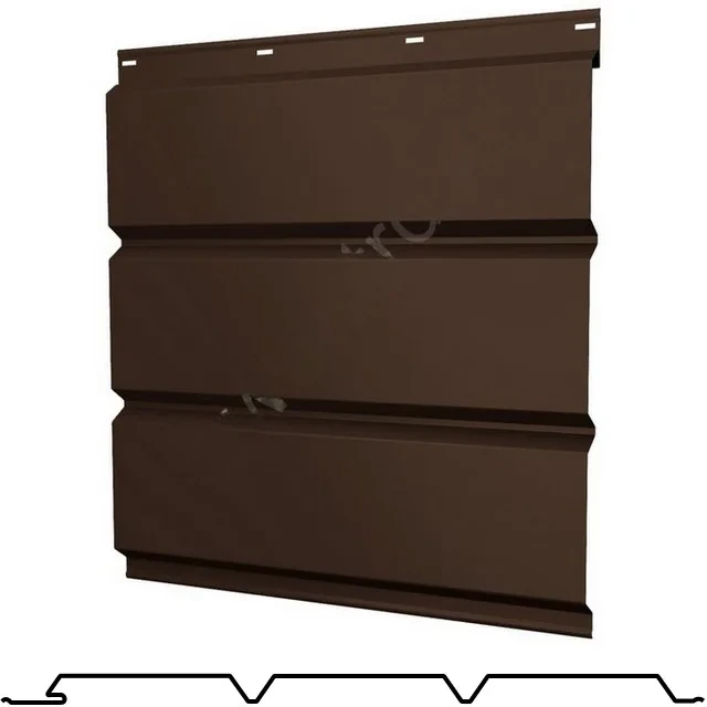 Софит тройной сплошной Классик сталь 0.45мм Drap TwinColor 326мм RAL 8017 (коричневый) Grand Line