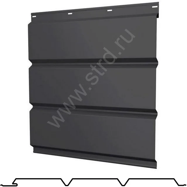 Софит тройной сплошной Классик сталь 0.5мм PurLite матовый 326мм RAL 7016 (серый) Grand Line