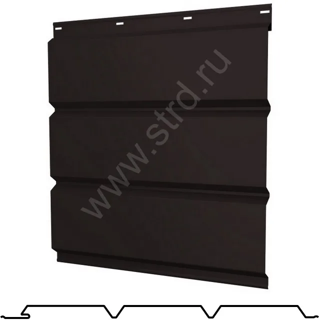Софит тройной сплошной Классик сталь 0.5мм Velur 326мм RAL 9005 (черный) Grand Line