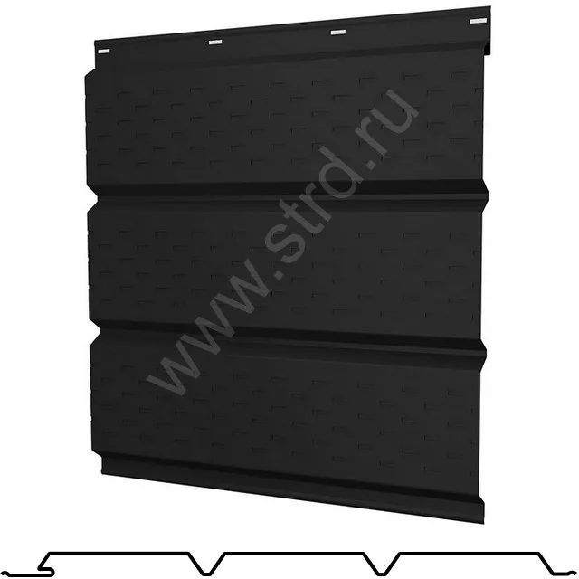 Софит тройной, перфорированный Классик сталь 0.5мм Drap TX 326мм RAL 9005 (черный) Grand Line