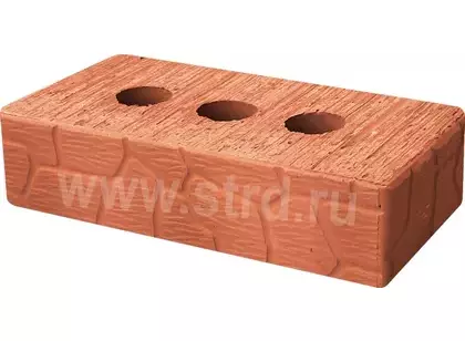 Кирпич строительный полнотелый с тех.пустотами Красный черепашка 250*120*65мм М150кг/см2 Рязанский