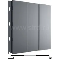 Стеновая панель Вертикаль Prof 200*176мм 0.5мм Полидэкстер Россия в пленке RAL 7024 (серый) Grand Line